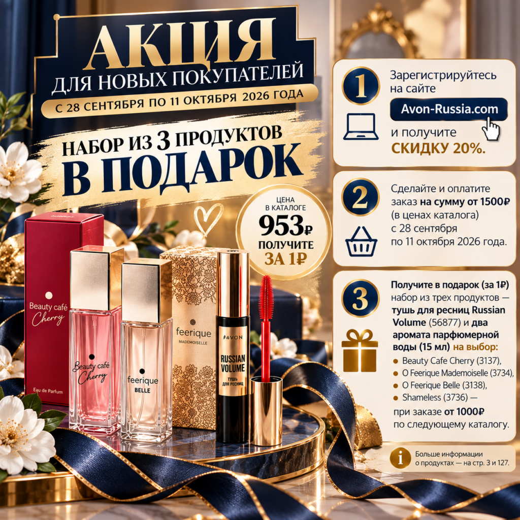 Подарки новым покупателям Avon — каталог 14/2026